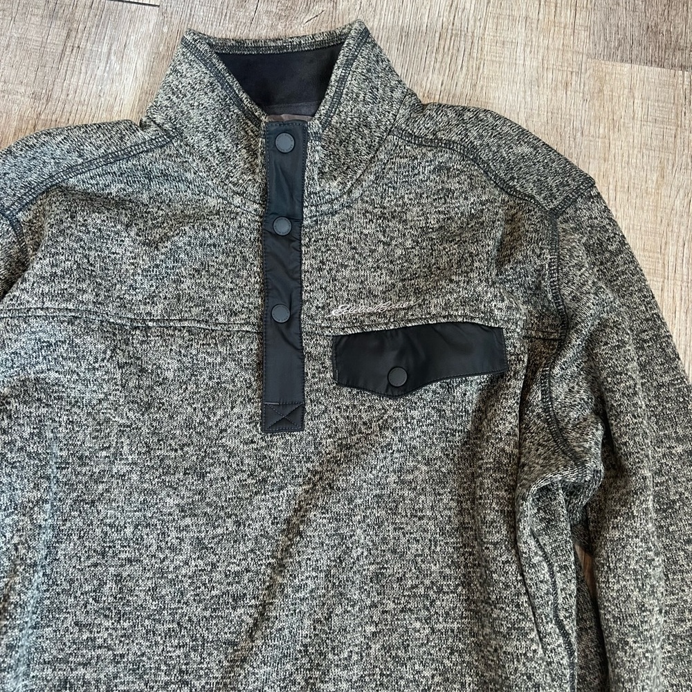 Eddie Bauer Convector Snap Button Mock Neck Gray … - image 2